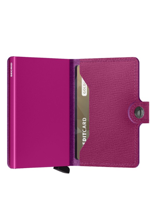 Secrid Miniwallet Wallet pasjeshouder van leer - detail 2 fuchsia