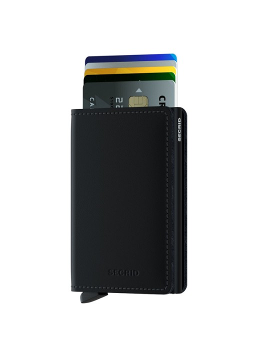 Secrid Slimwallet Matte Pasjeshouder van leer - voorkant 3 zwart