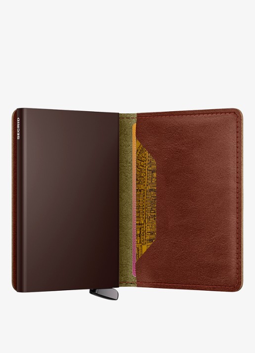 Secrid Slimwallet+ pasjeshouder van leer - detail 4 kastanjebruin