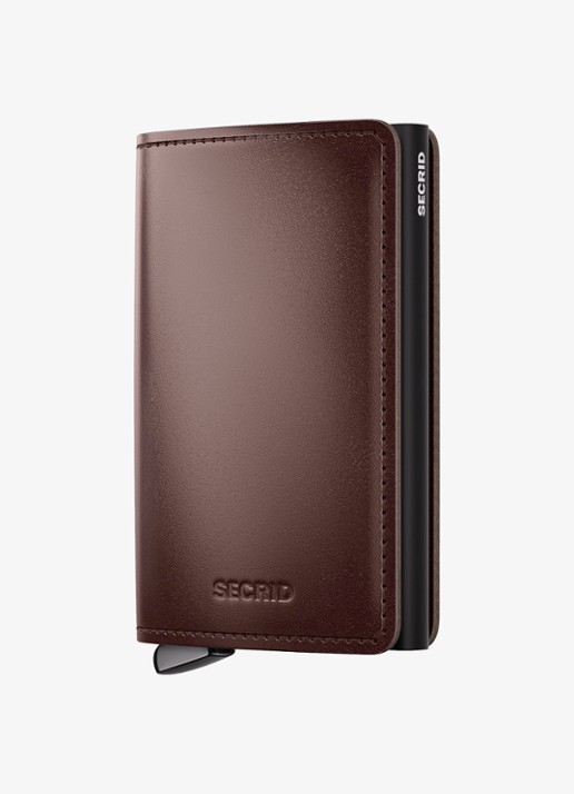 Secrid Slimwallet+ pasjeshouder van leer - voorkant 6 donkerbruin