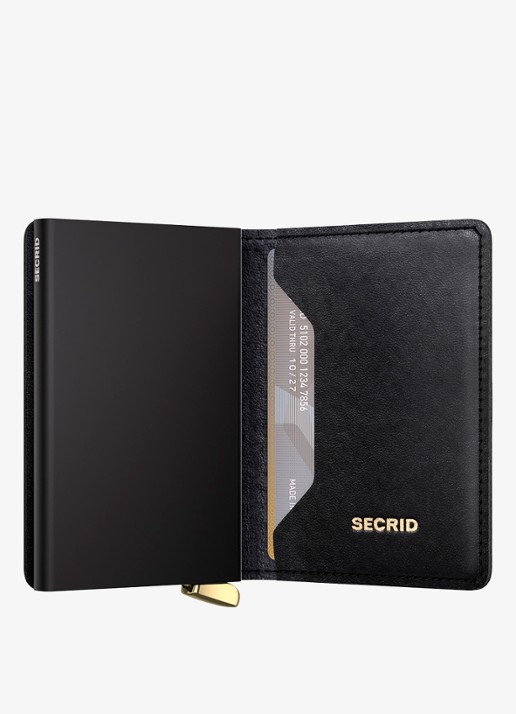Secrid Slimwallet+ pasjeshouder van leer - detail 4 zwart