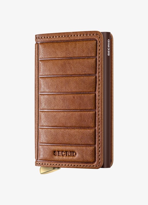 Secrid Slimwallet+ pasjeshouder van leer - voorkant 3 cognac