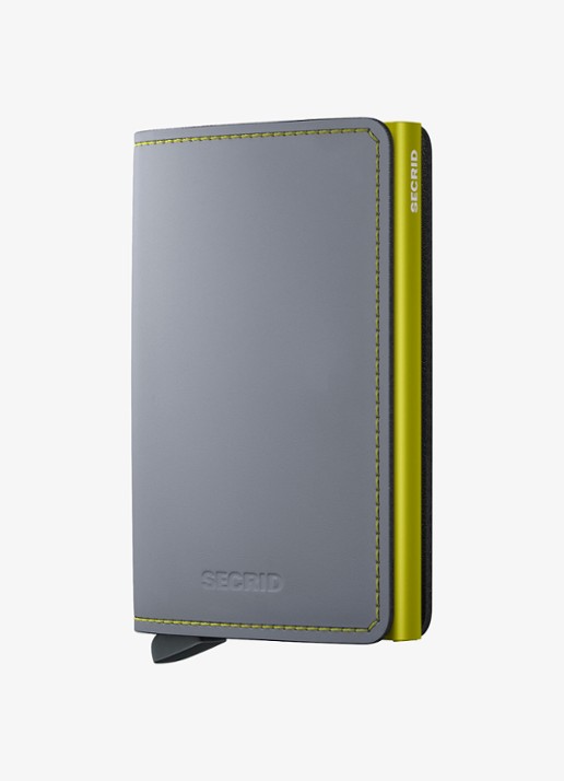 Secrid Slimwallet pasjeshouder van leer - voorkant 2 lichtgrijs