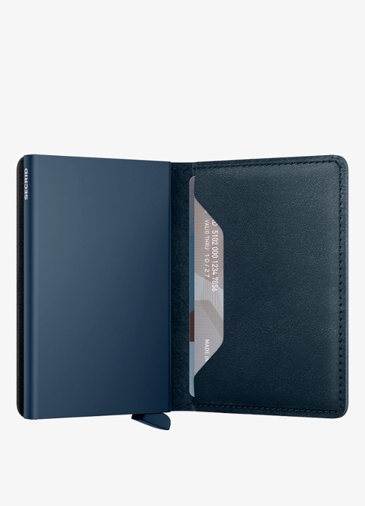 Secrid Slimwallet pasjeshouder van leer - detail 3 donkerblauw