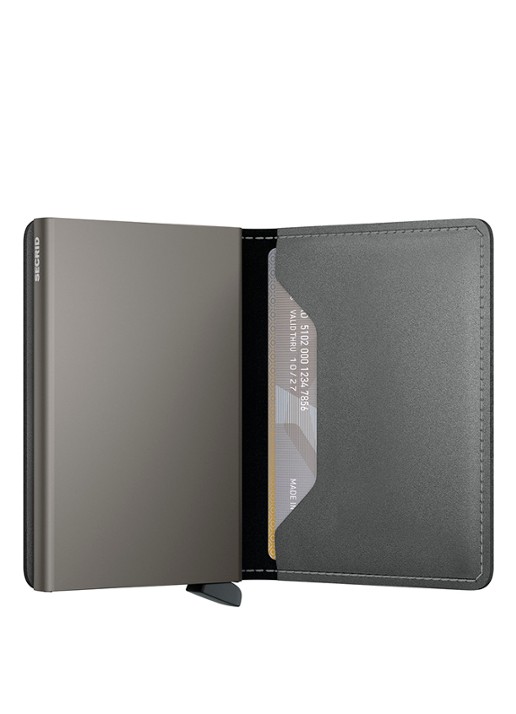 Secrid Slimwallet pasjeshouder van leer - detail grijs