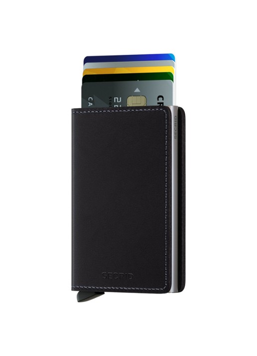 Secrid Slimwallet Wallet pasjeshouder van leer - voorkant 3 zwart