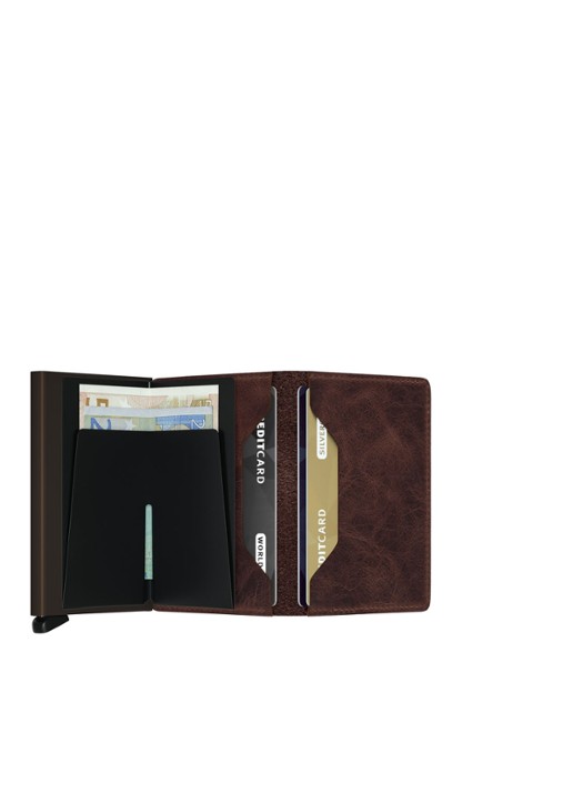 Secrid Slimwallet Wallet pasjeshouder van leer - achterkant 4 donkerbruin