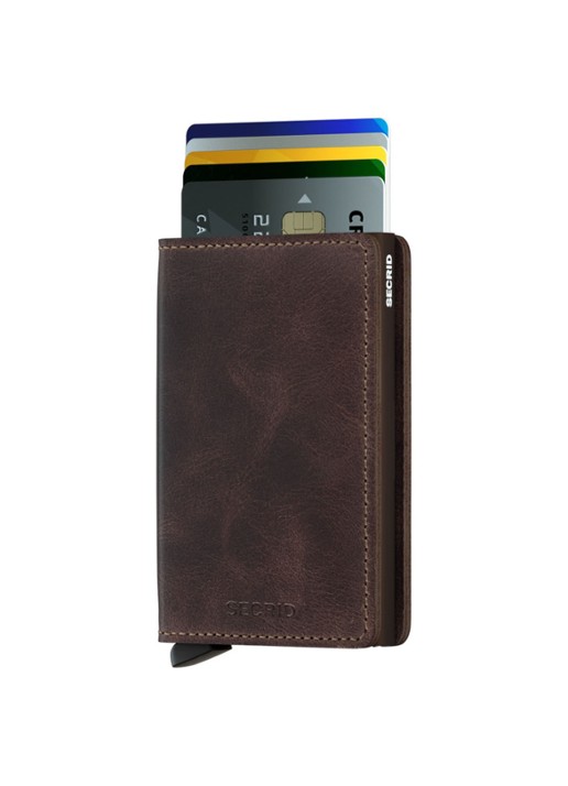 Secrid Slimwallet Wallet pasjeshouder van leer - voorkant 2 donkerbruin