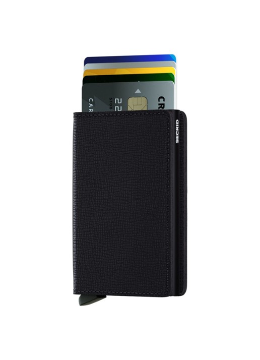 Secrid Slimwallet Wallet pasjeshouder van leer - voorkant 2 zwart