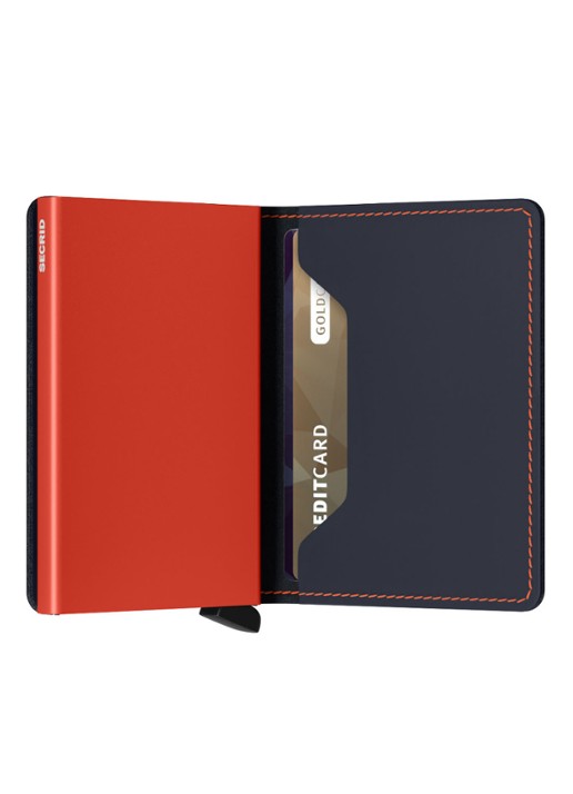 Secrid Slimwallet Wallet pasjeshouder van leer - achterkant donkerblauw