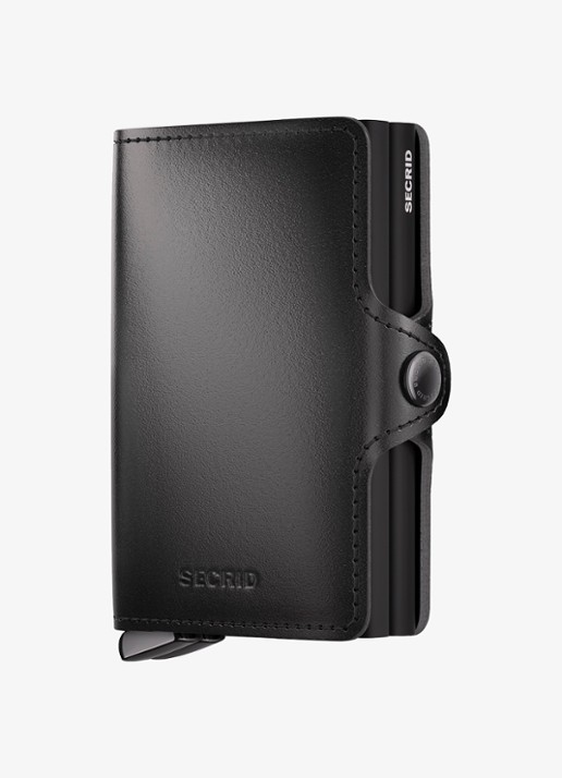 Secrid Twinwallet+ pasjeshouder van leer - voorkant 2 zwart