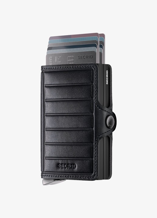 Secrid Twinwallet+ pasjeshouder van leer - voorkant 2 zwart