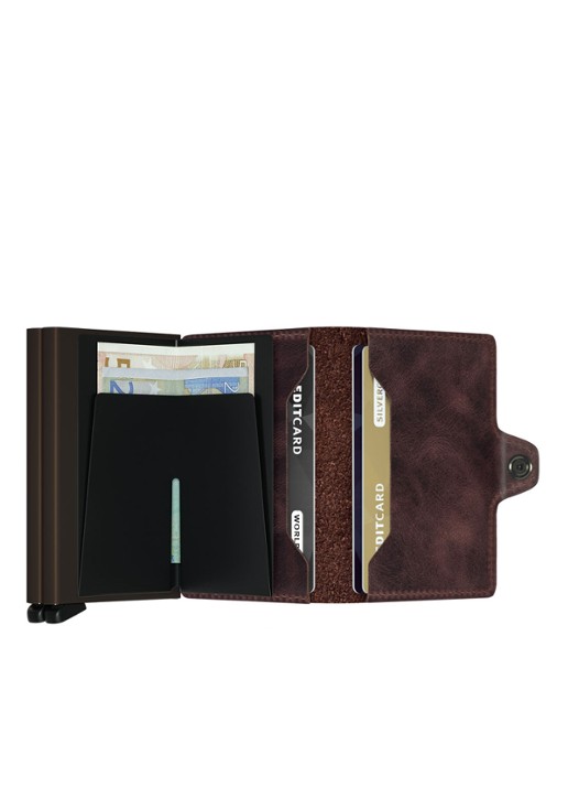 Secrid Twinwallet Wallet pasjeshouder van leer - achterkant 5 donkerbruin