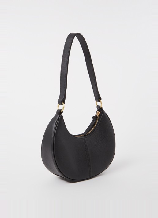 See By Chloé Hana Half Moon schoudertas van leer met suède details - achterkant zwart