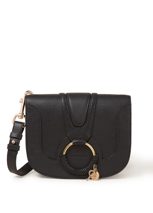 See By Chloé Hana Medium crossbodytas van leer - voorkant 2 zwart