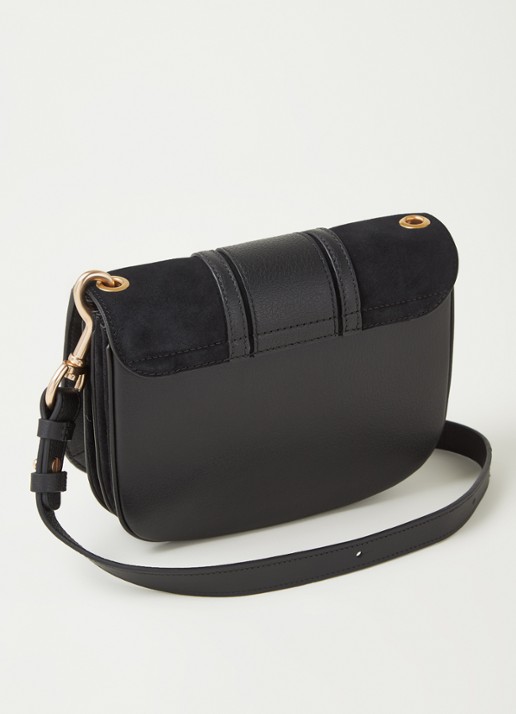 See By Chloé Hana Small crossbodytas van leer met suède details - achterkant zwart