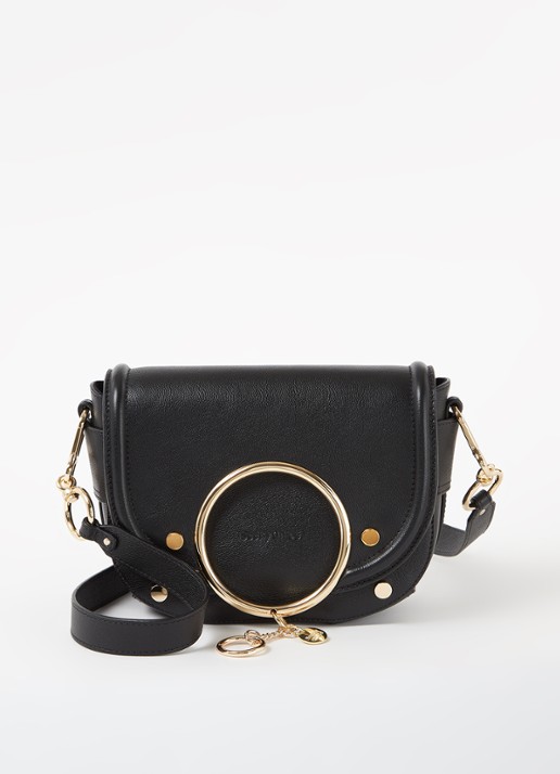 See By Chloé Mara crossbodytas van leer - voorkant zwart