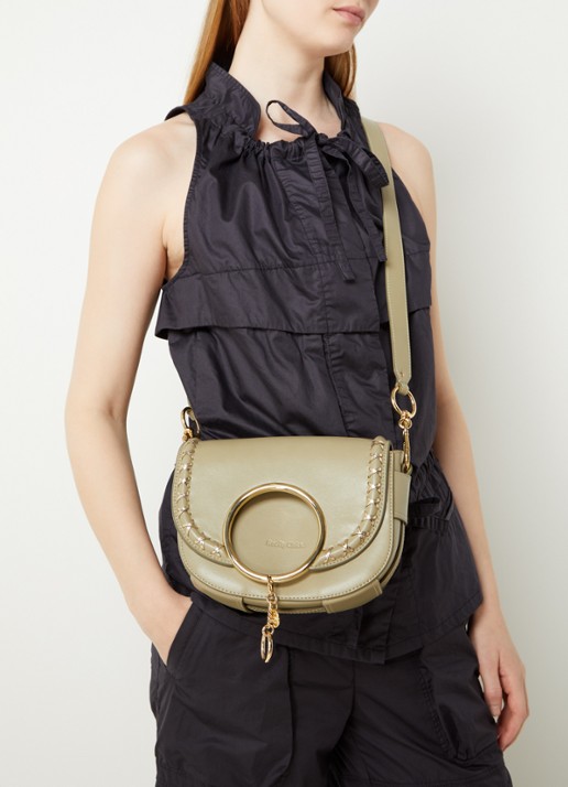 See By Chloé Mara crossbodytas van leer - voorkant 2 groen