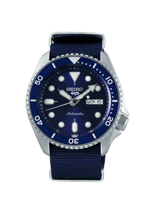 Seiko 5 Sports Automatic horloge SRPD51K2 - voorkant donkerblauw