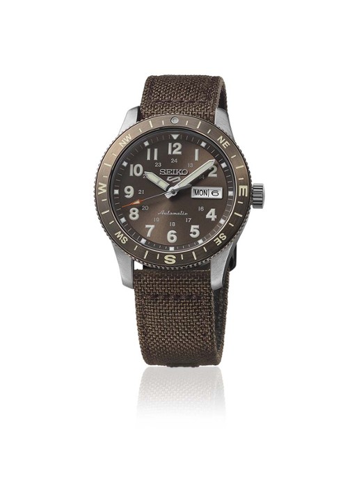 Seiko 5 Sports Field horloge HDB009K1 - detail 4 bruin