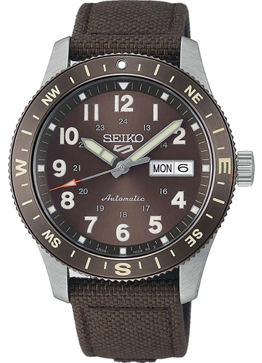 Seiko 5 Sports Field horloge HDB009K1 - voorkant bruin