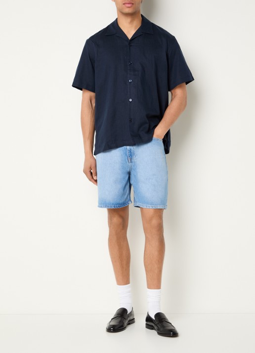Selected Alex loose fit jeans met steekzakken - voorkant 4 indigo