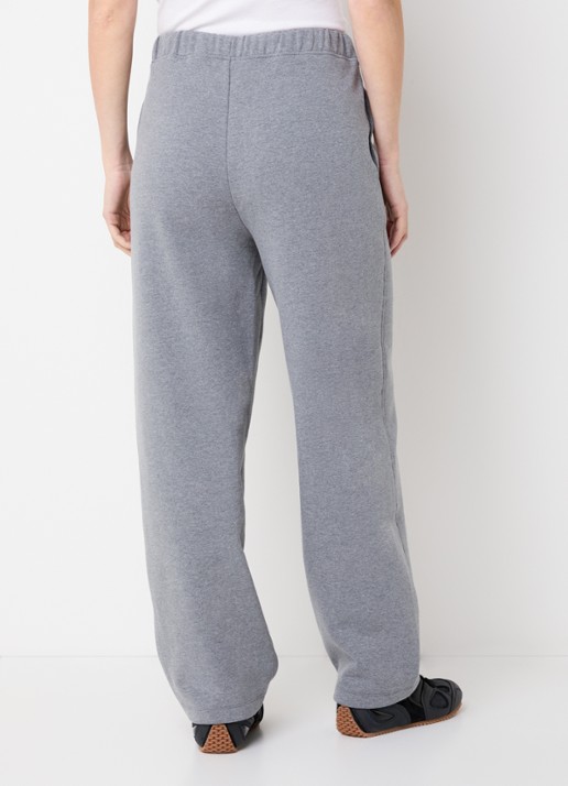 Selected Ari Gia high waist loose fit joggingbroek met elastische band en steekzakken - achterkant grijsmele