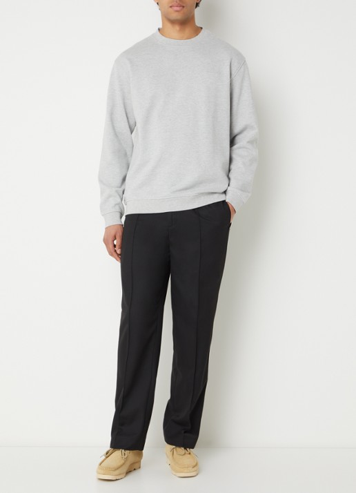 Selected Aron sweater met gemêleerd dessin - voorkant 3 grijsmele