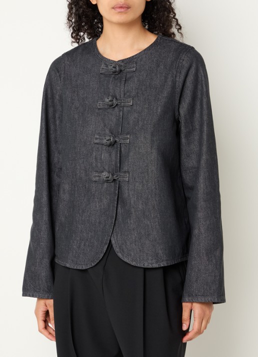 Selected Baria tuniek van denim met ronde hals