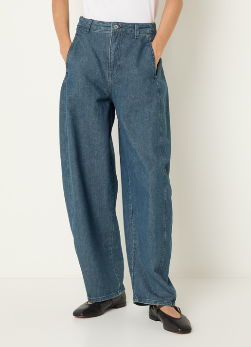 Selected Bella high waist balloon fit jeans met medium wassing