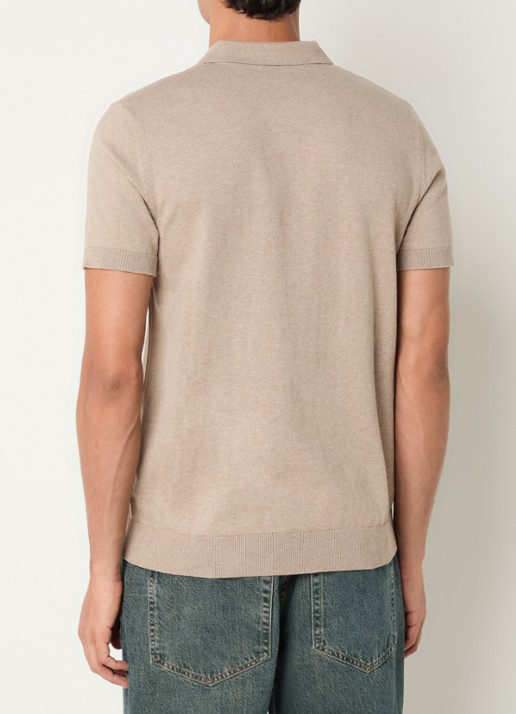 Selected Berg regular fit polo met stretch - achterkant 3 beige