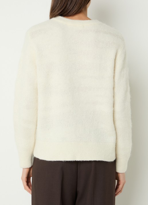 Selected Billie fijngebreide trui in alpaca wolblend - achterkant ivoor