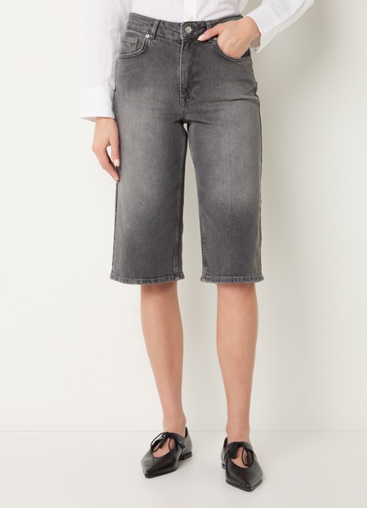 Selected Bine-Kori high waist straight fit korte broek van denim