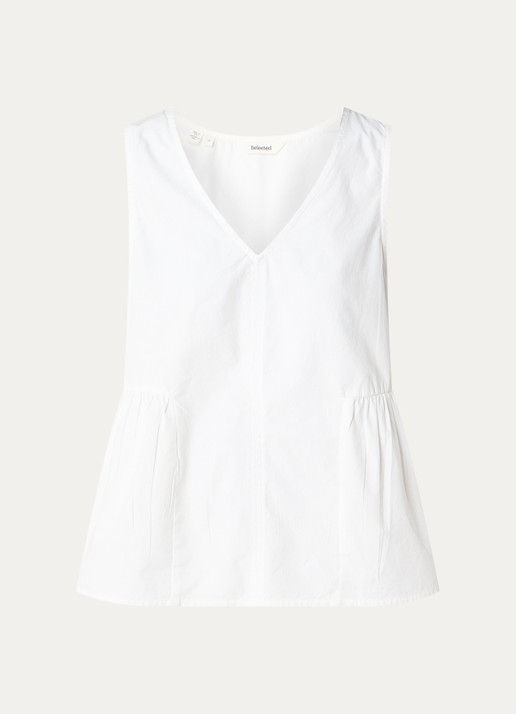 Selected Blair top met V-hals - voorkant 3 wit