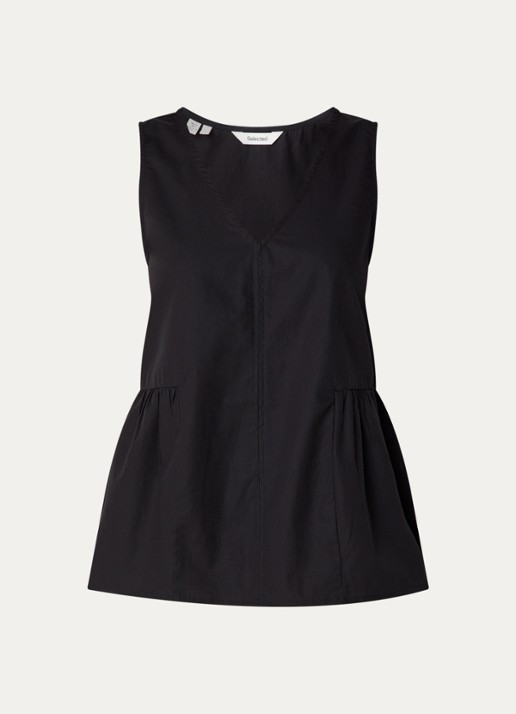 Selected Blair top met V-hals - voorkant 3 zwart