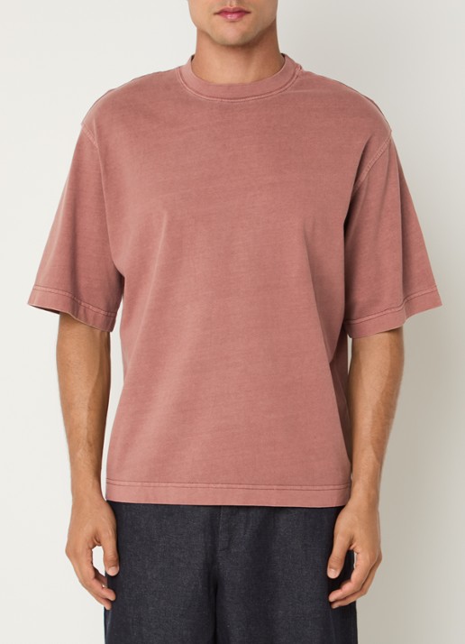 Selected Boxy Cory T-shirt met stretch - detail rood