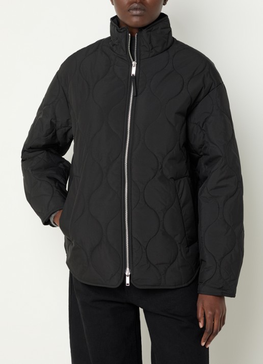 Selected Cilla gewatteerd jack met quilt patroon en steekzakken