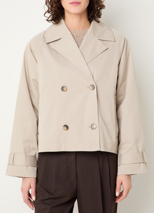 Selected Cilo double-breasted trenchcoat met steekzakken