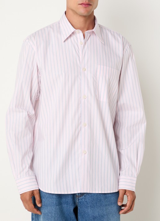 Selected Comfort fit overhemd met borstzak en streepprint