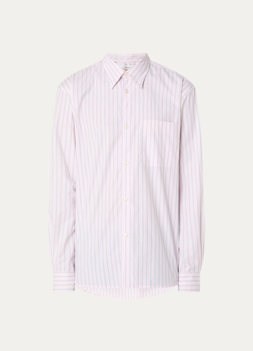 Selected Comfort fit overhemd met borstzak en streepprint - voorkant lichtroze