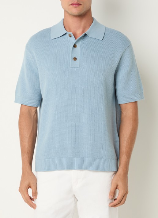 Selected Dane fijngebreide polo met stretch