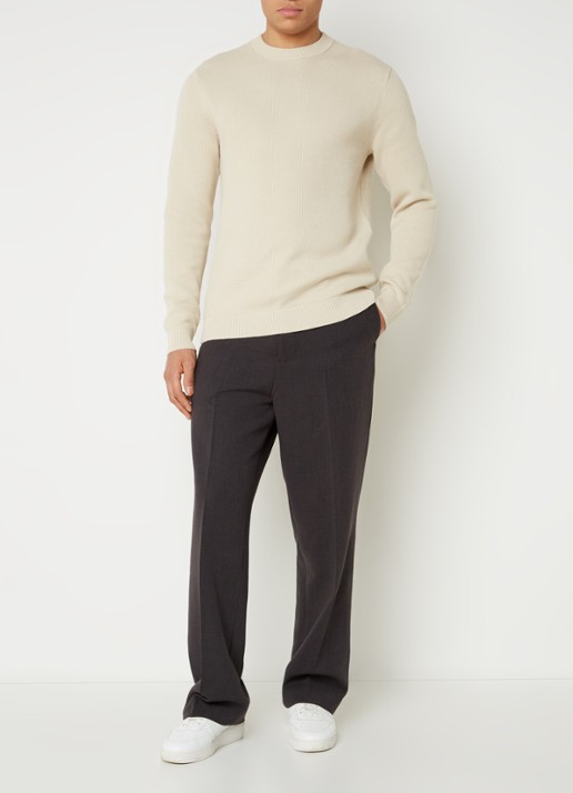 Selected Dane fijngebreide pullover  - voorkant 2 beige
