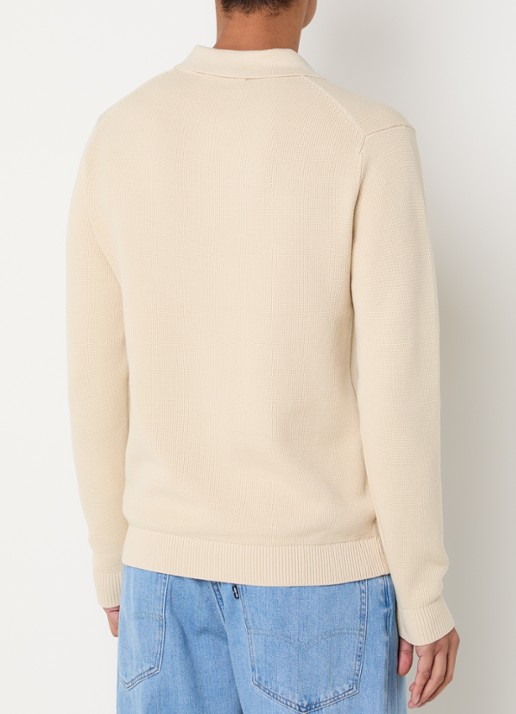 Selected Dane trui met polokraag en halve rits - achterkant 4 beige