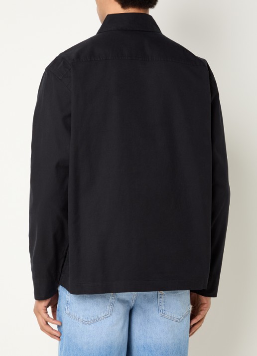 Selected David overshirt met borstzak - achterkant zwart