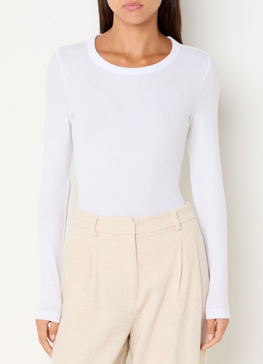 Selected Dianna longsleeve  met ribstructuur