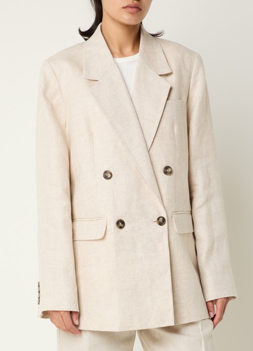 Selected Elin-Ida oversized blazer van linnen met klepzakken