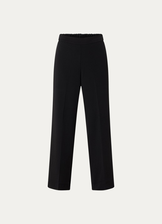 Selected Emma high waist wide fit pantalon met steekzakken - voorkant zwart