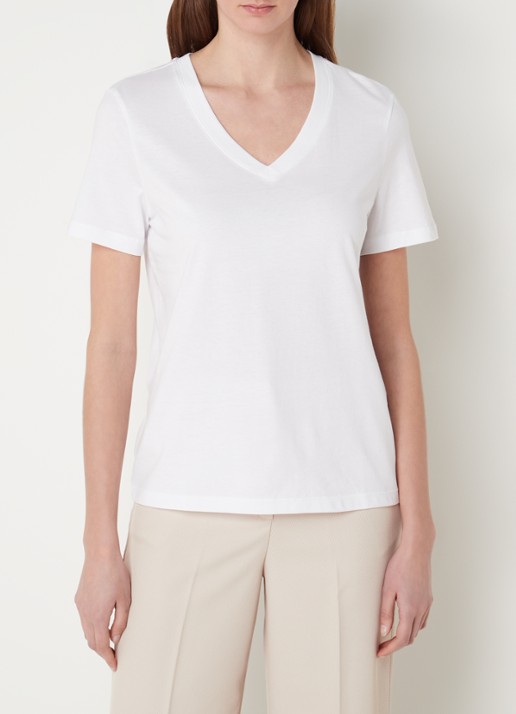 Selected Essential T-shirt van  katoen met V-hals