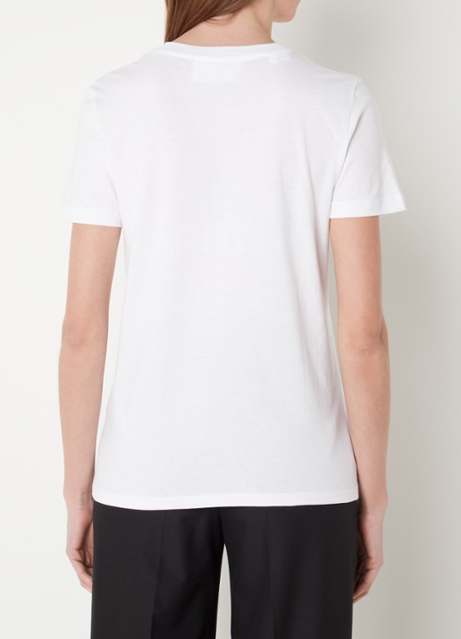 Selected Essential T-shirt van  katoen - achterkant 3 wit