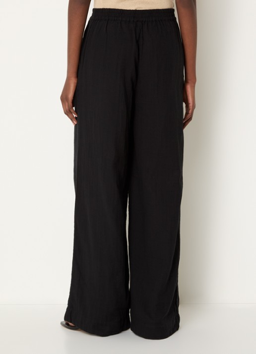 Selected Fannie high waist loose fit chino met steekzakken - achterkant zwart